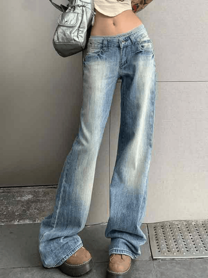 Levoire | Jean Boyfriend Taille Basse Usé Et Déchiré