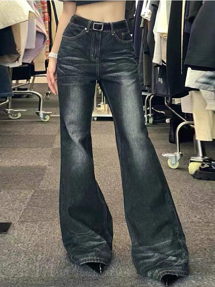 Levoire | Jean Flare Taille Basse Lavé Noir