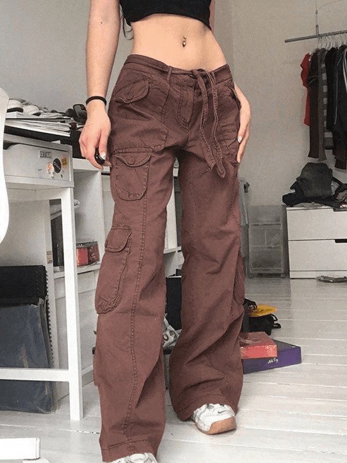 Levoire | Jeans Cargo Avec Poches Délavées Braun