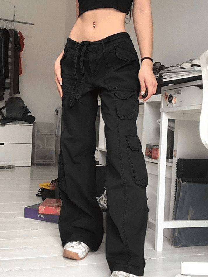 Levoire | Jeans Cargo Avec Poches Délavées Noir