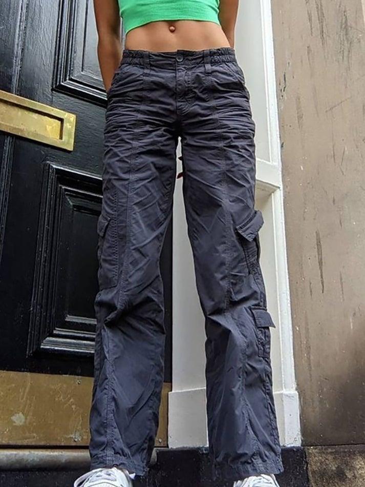 Levoire | Pantalon Cargo Solide Lavé À La Main Gris foncé