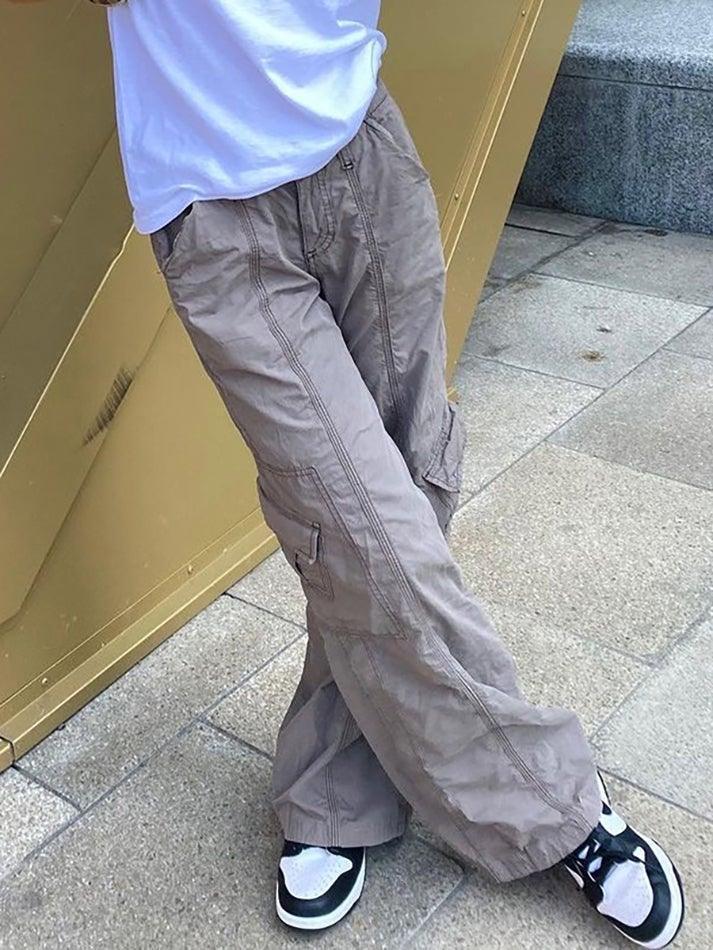 Levoire | Pantalon Cargo Solide Lavé À La Main Gris