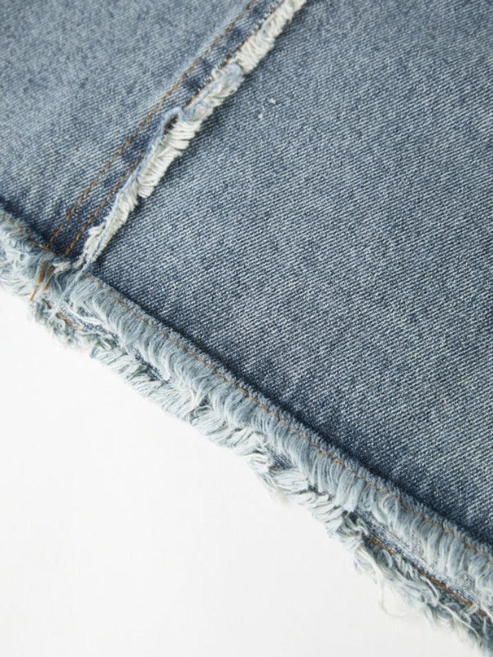 Levoire | Édition Patchwork De Bord Brut Lavé Avec Fente Maxi Jupe
