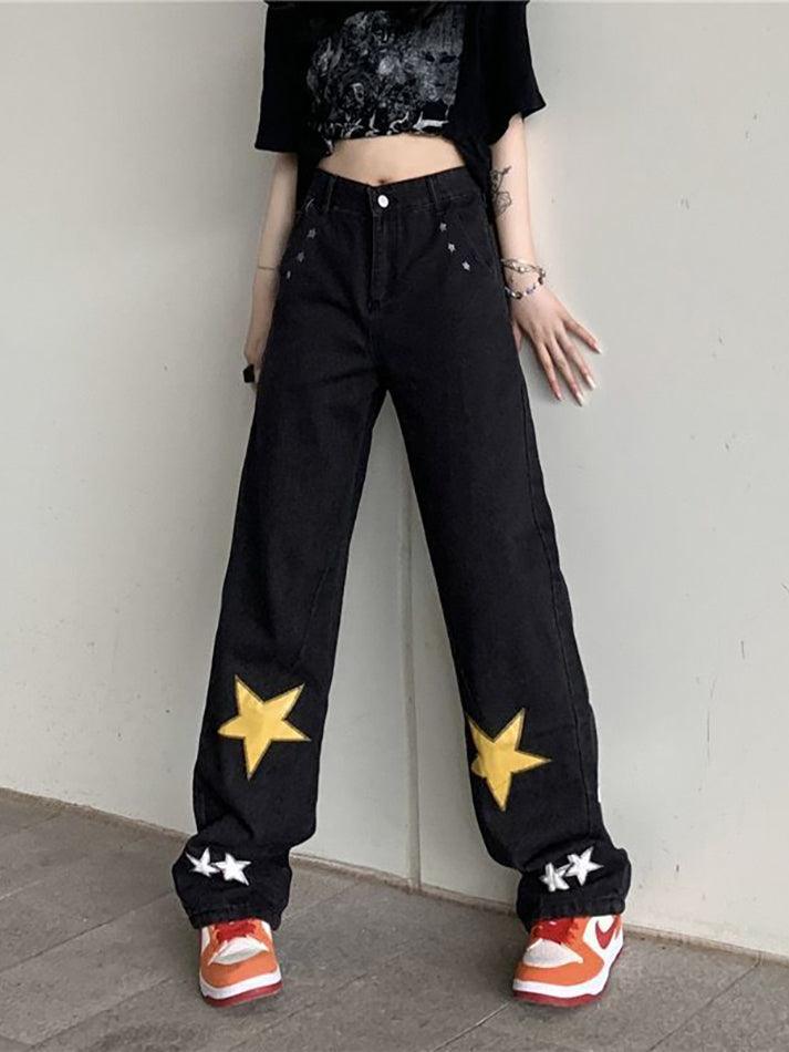 Levoire | Jean Boyfriend À Patches Étoile Lavés Noir