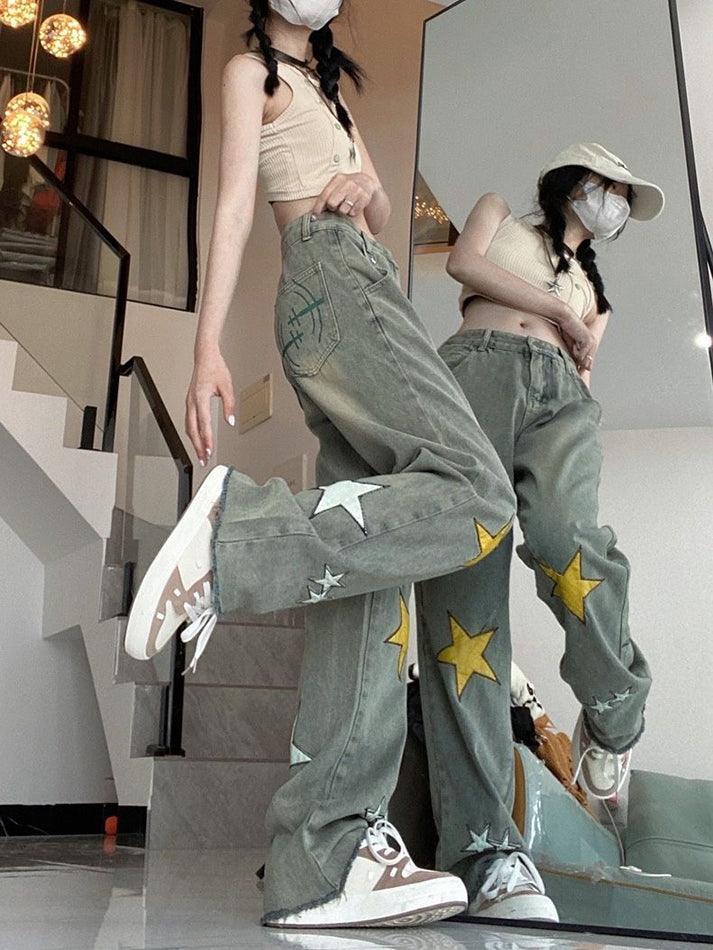 Levoire | Jean Boyfriend À Patches Étoile Lavés