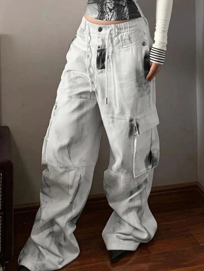 Levoire | Jean Cargo À Lacets Multipoches Tie Dye Lavé