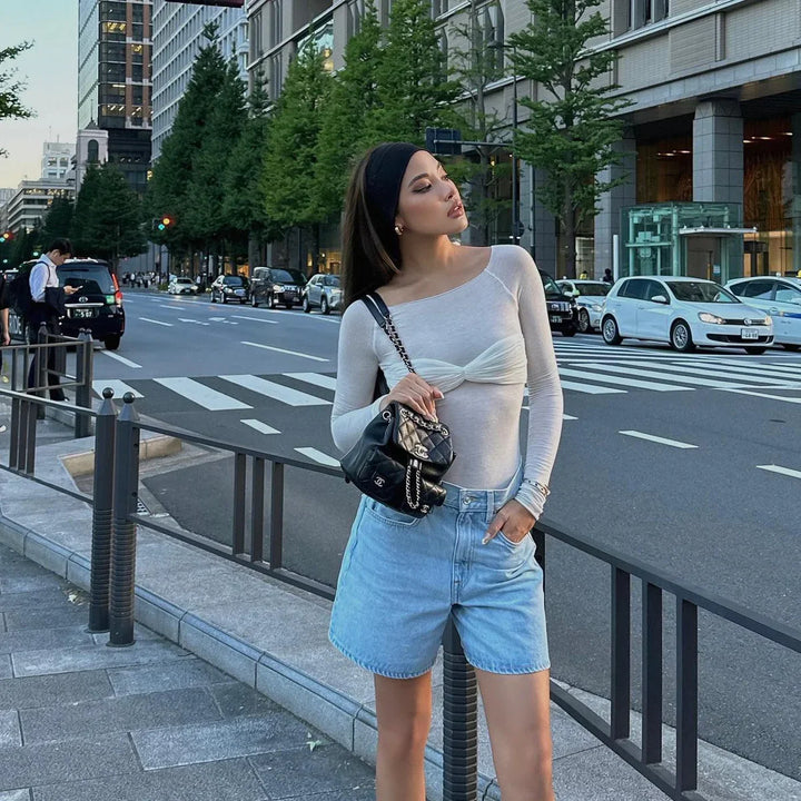 Levoire | Love Mesh Off Shoulder Haut