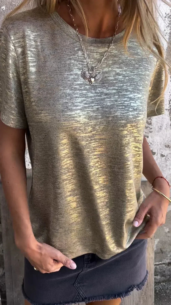 Levoire | T-Shirt À Chaud Avec Manches Courtes Or