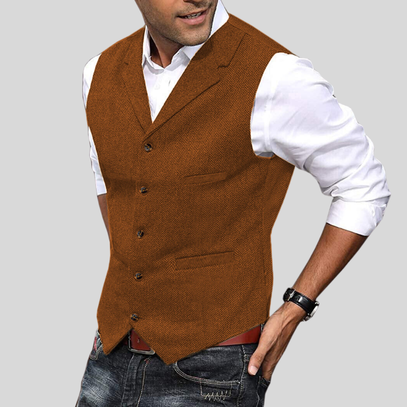 Levoire | Gilet Classique Témoin De Mariage Orange