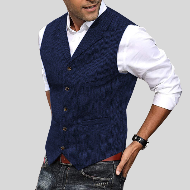 Levoire | Gilet Classique Témoin De Mariage Bleu