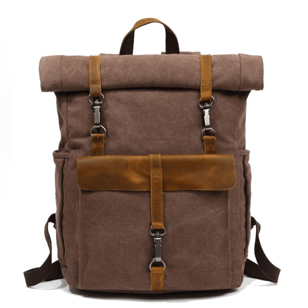 Levoire | Sac à dos en toile rétro intemporel et durable sac à dos robuste Café