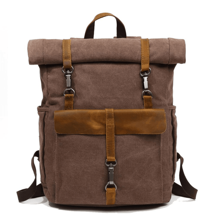 Levoire | Sac à dos en toile rétro intemporel et durable sac à dos robuste Café