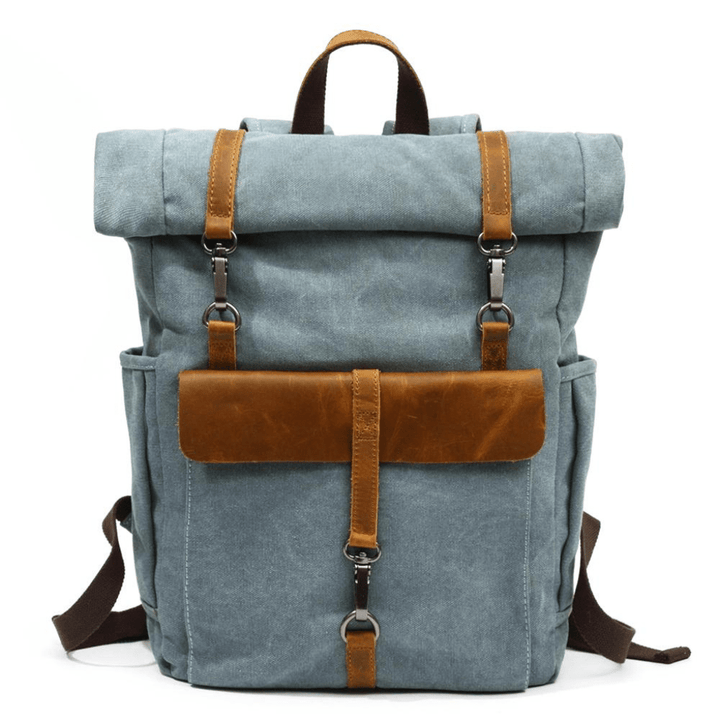 Levoire | Sac à dos en toile rétro intemporel et durable sac à dos robuste Bleu ciel