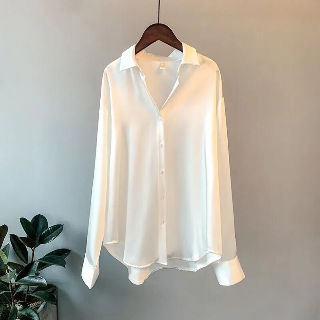 Levoire | Chemisier En Soie Rétro & Classique BLANC