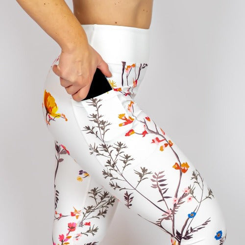 Levoire | Leggings Blancs À Fleurs