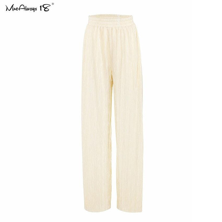 Levoire | Coupe Ample Pantalon Plissé Beige Pantalon