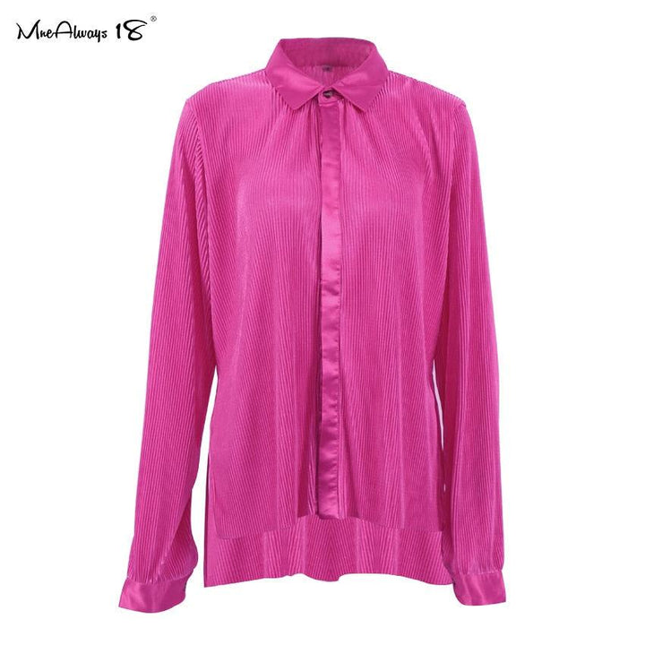 Levoire | Coupe Ample Pantalon Plissé Chemise rose fluo