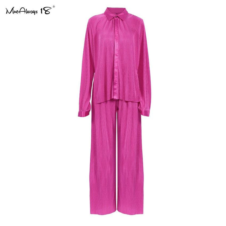 Levoire | Coupe Ample Pantalon Plissé Rose chaud Costume