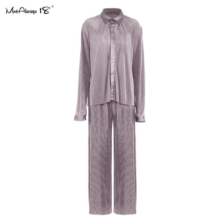 Levoire | Coupe Ample Pantalon Plissé Costume Taro Pink