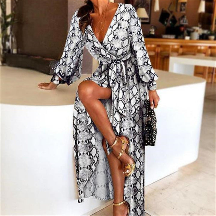 Levoire | Boho Vipunvaate Avec De Beaux Détails De Fente Impression de serpent