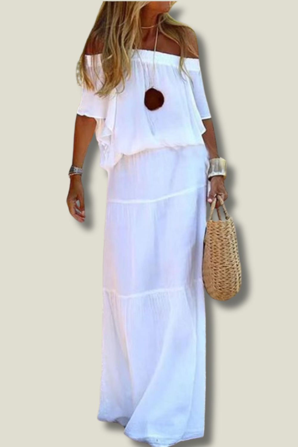 Levoire | Robe Maxi Décolletée Blanc