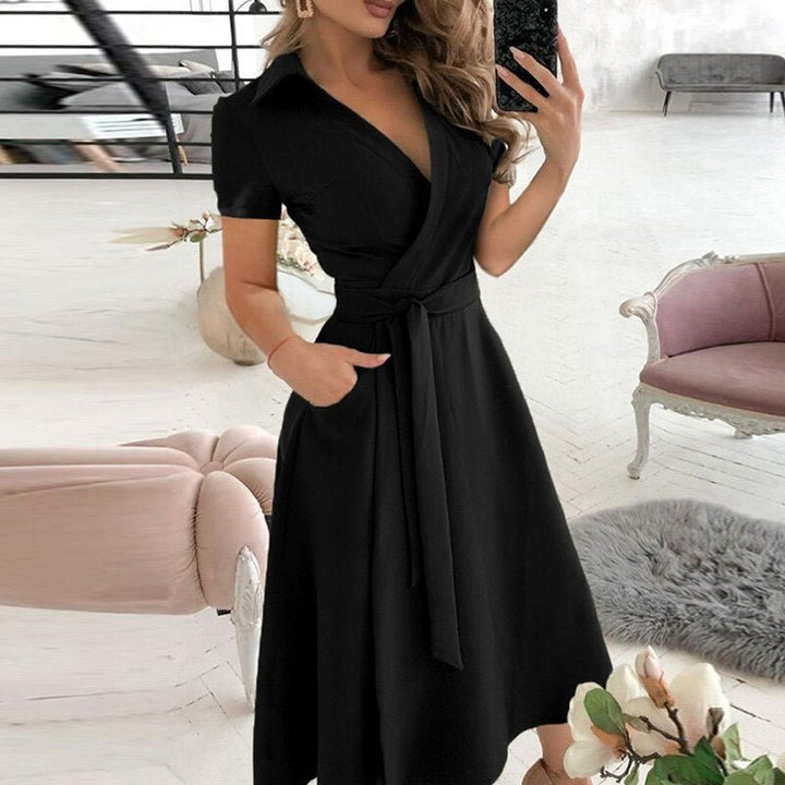 Levoire | Robe En Lin À Nouer Noir
