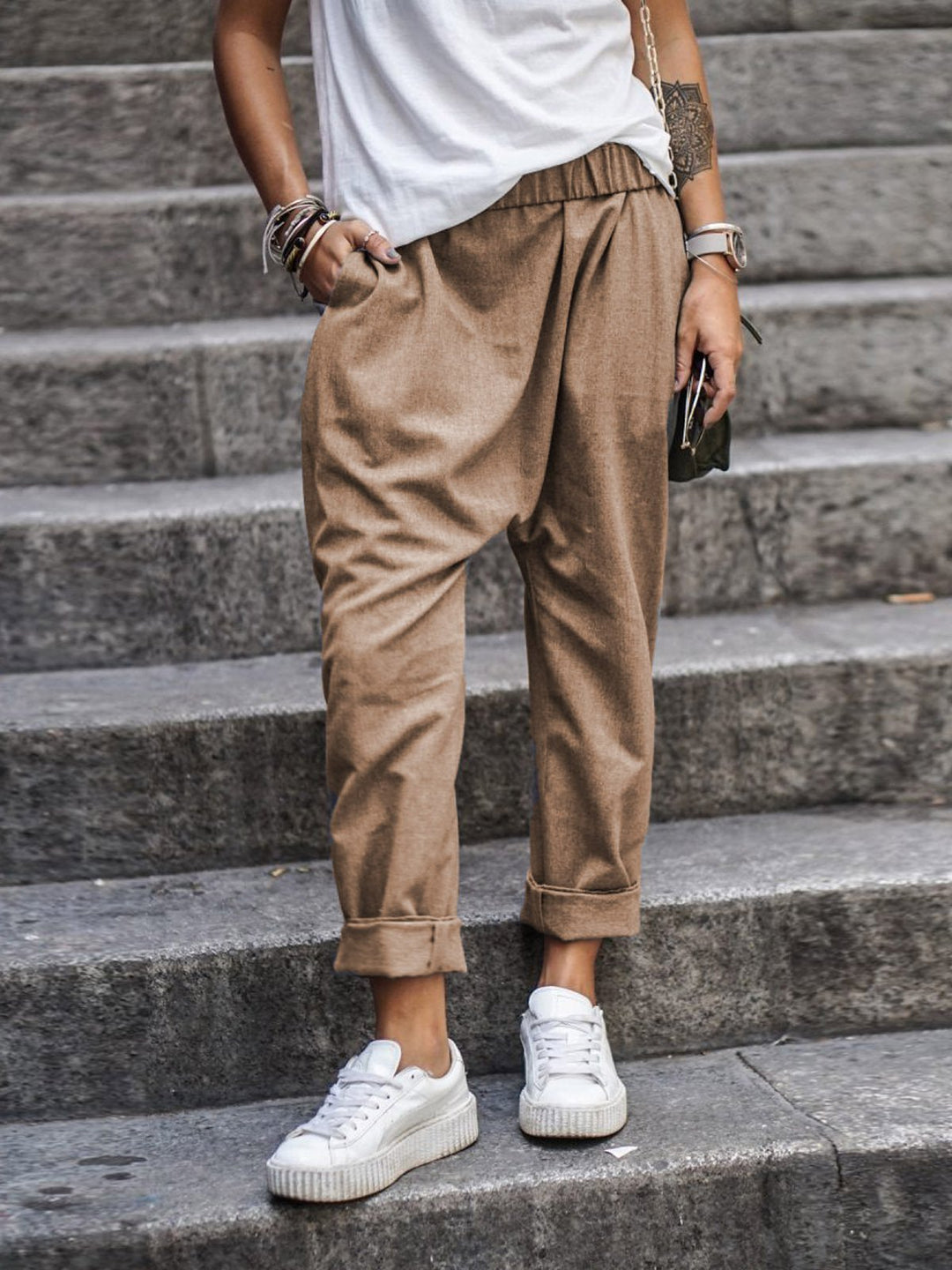 Levoire | Pantalon Avec Poches Pour Femmes Khaki