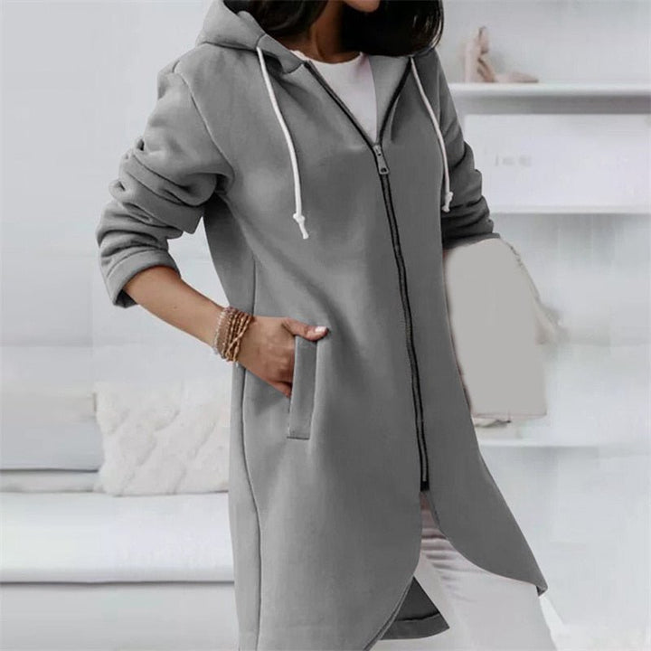 Levoire | Gilet À Capuche Long Confortable Pour Femmes Gris