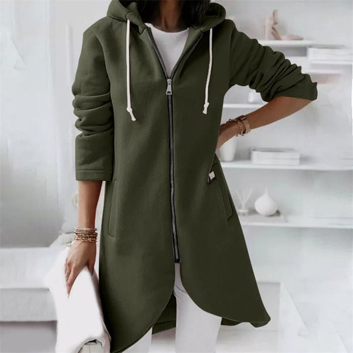 Levoire | Gilet À Capuche Long Confortable Pour Femmes Vert