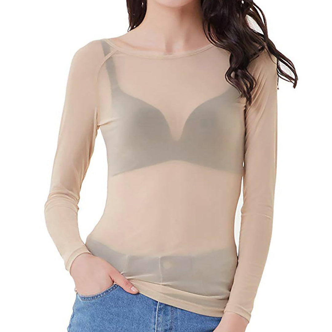 Levoire | Chemise En Mesh Brillante Élégante À Manches Longues Espace