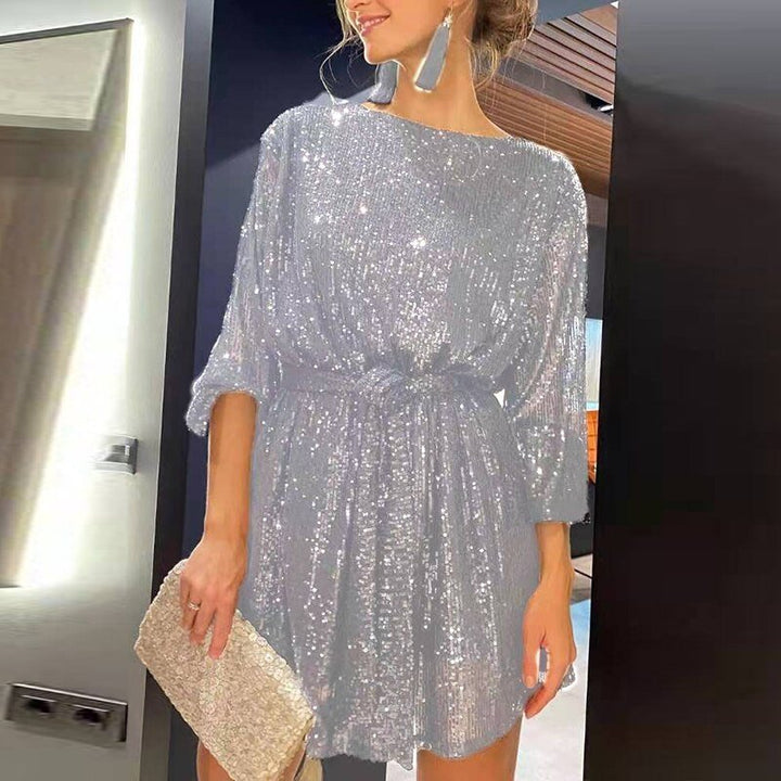 Levoire | Robe mini décontractée de soirée Argent