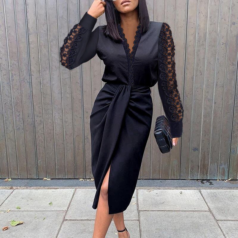 Levoire | Robe de mode avec motif floral Uniquement noir