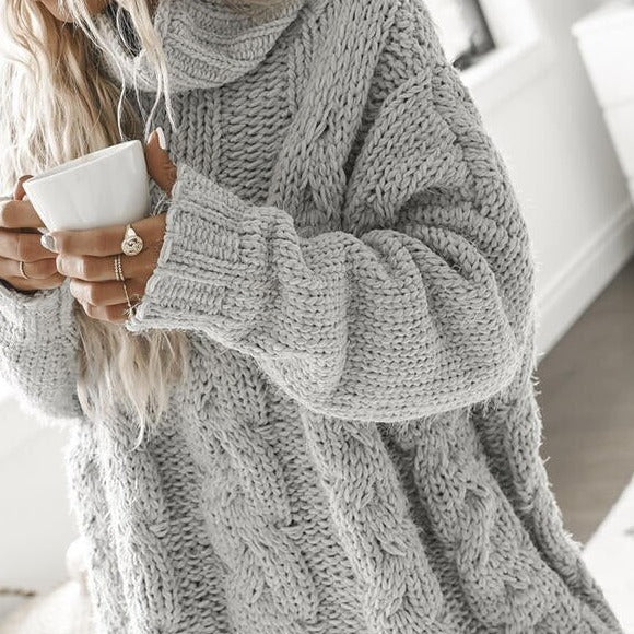 Levoire | Pull Avec Col Haut Pull Élégant Pour Femmes Gris