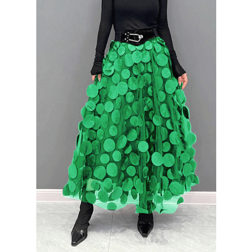 Levoire | Jupe Femme Jupe à Pois Design Tendance Nouveau Style Vert clair