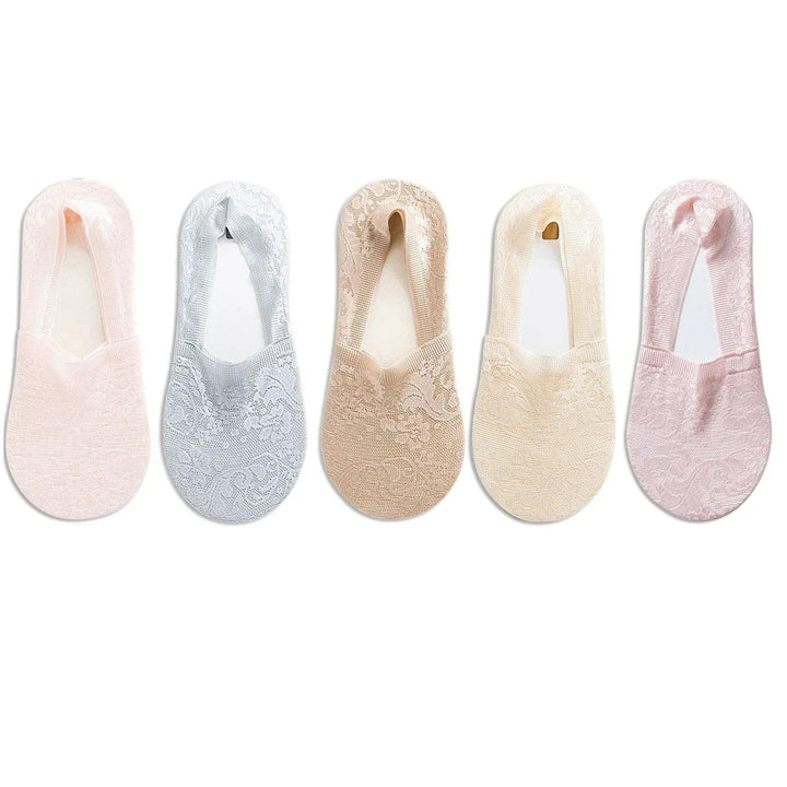 Levoire | Femmes Best-Seller Dentelle Fleur Antidérapant Chaussettes Cheville 11 UE 35-40