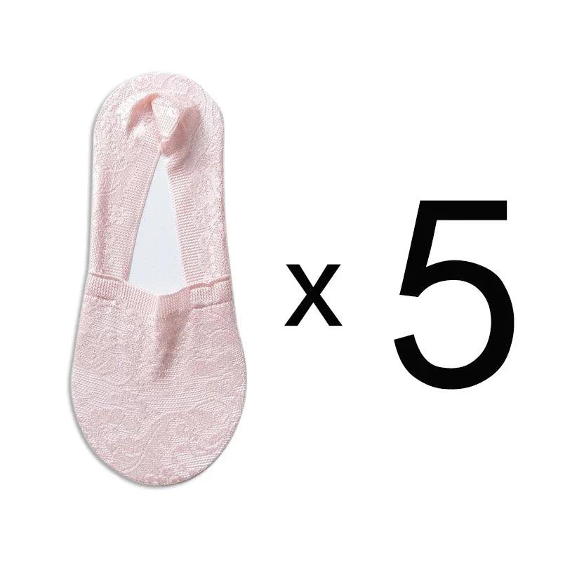 Levoire | Femmes Best-Seller Dentelle Fleur Antidérapant Chaussettes Cheville 6 UE 35-40