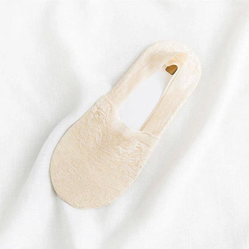 Levoire | Femmes Best-Seller Dentelle Fleur Antidérapant Chaussettes Cheville