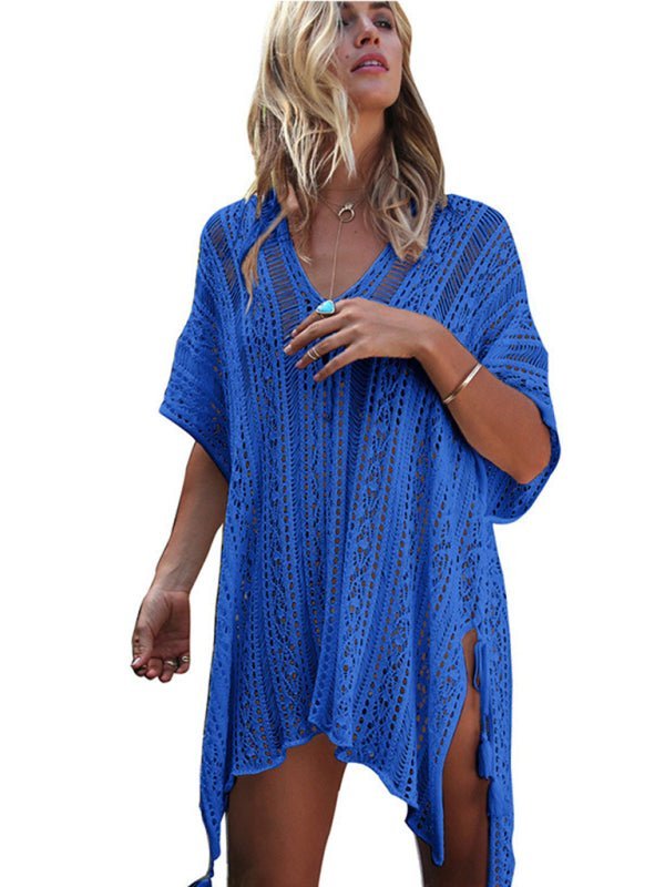 Levoire | Femme Bikini Hohle Plage Vacances Blouse Tricoté Crème Solaire Maillot de Bain