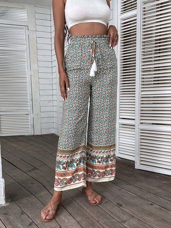 Levoire | Femme Bohème motif ethnique pantalon large