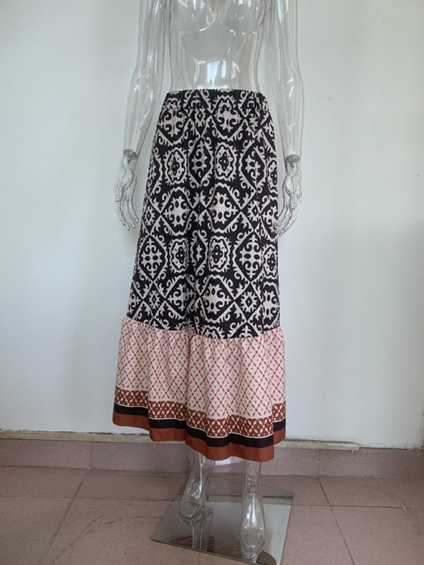Levoire | Femme Bohème style ethnique imprimé couture jupe