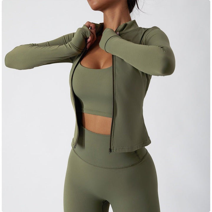 Levoire | Femme respirante à séchage rapide cardigan à manches longues Vert olive