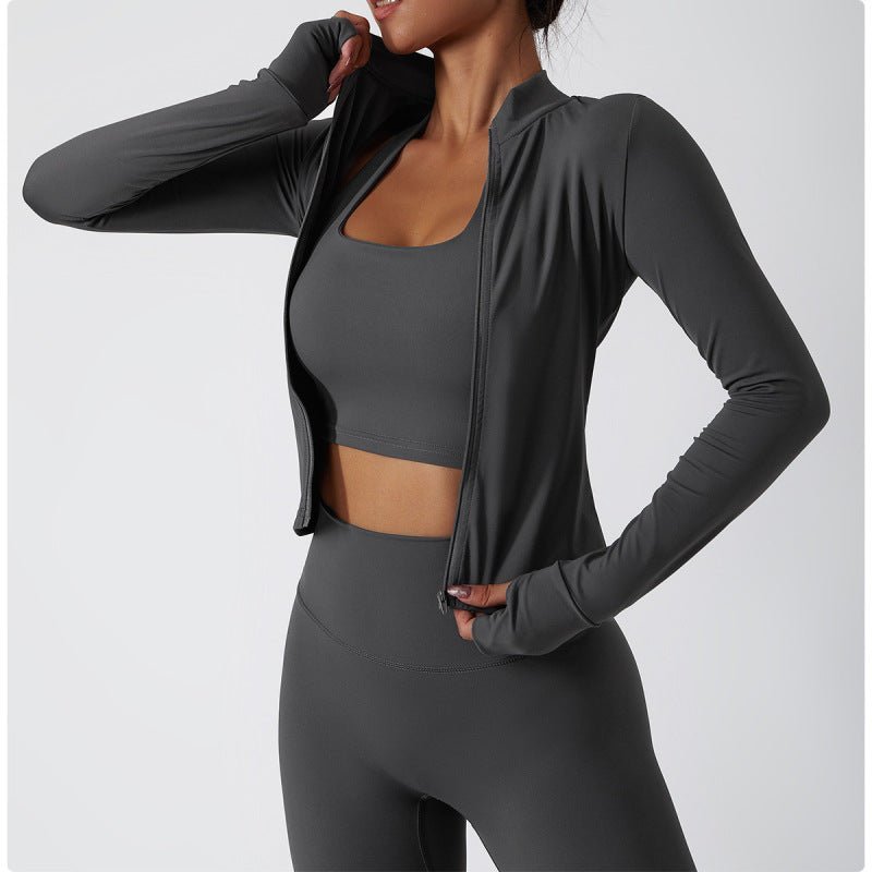 Levoire | Femme respirante à séchage rapide cardigan à manches longues Gris anthracite