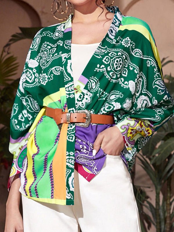 Levoire | Femmes Lumière Imprimé Ouverture Avant Drapé Blouse