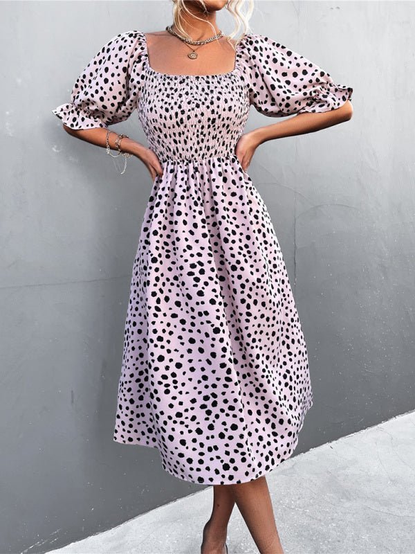 Levoire | Femme Mode de Loisirs Découpe Carré En-Un Découpe Deux-Porter Rétro Imprimé Léopard Robe Rosa