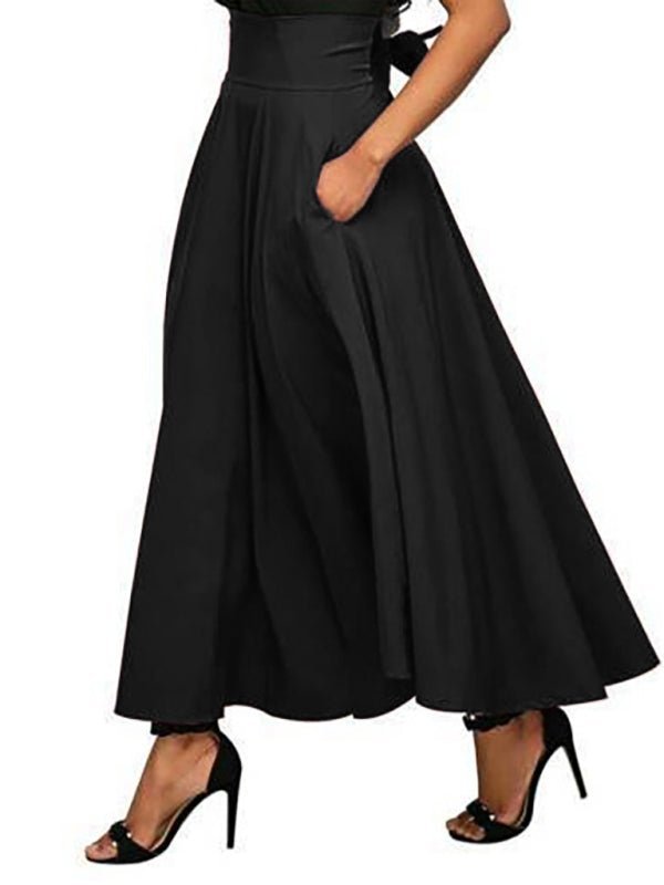 Levoire | Femme Loisirs Taille Haute Lacets Jupe Noir