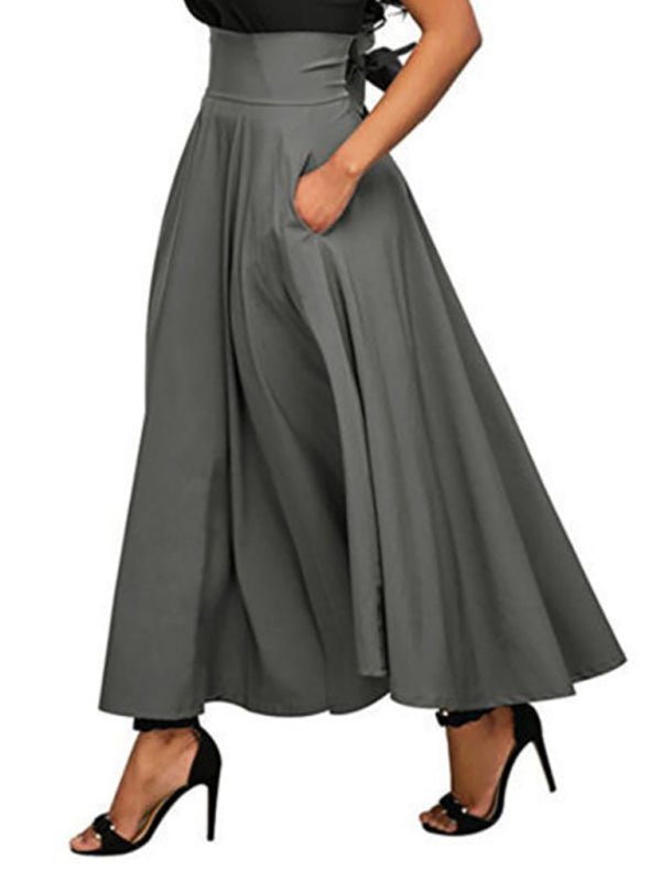 Levoire | Femme Loisirs Taille Haute Lacets Jupe Gris