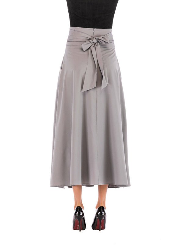 Levoire | Femme Loisirs Taille Haute Lacets Jupe Gris Brumeux