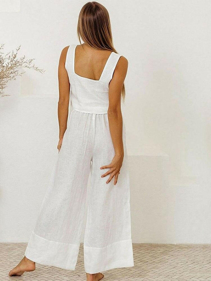 Levoire | Costume Sans Manches En Coton Et Lin Pour Femmes