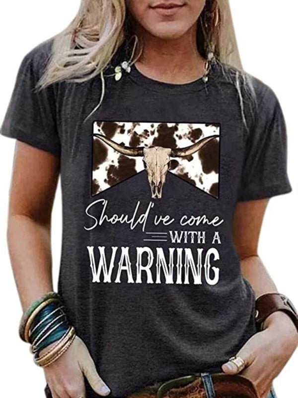 Levoire | Femme Cowboy Graphique T-shirt Gris anthracite