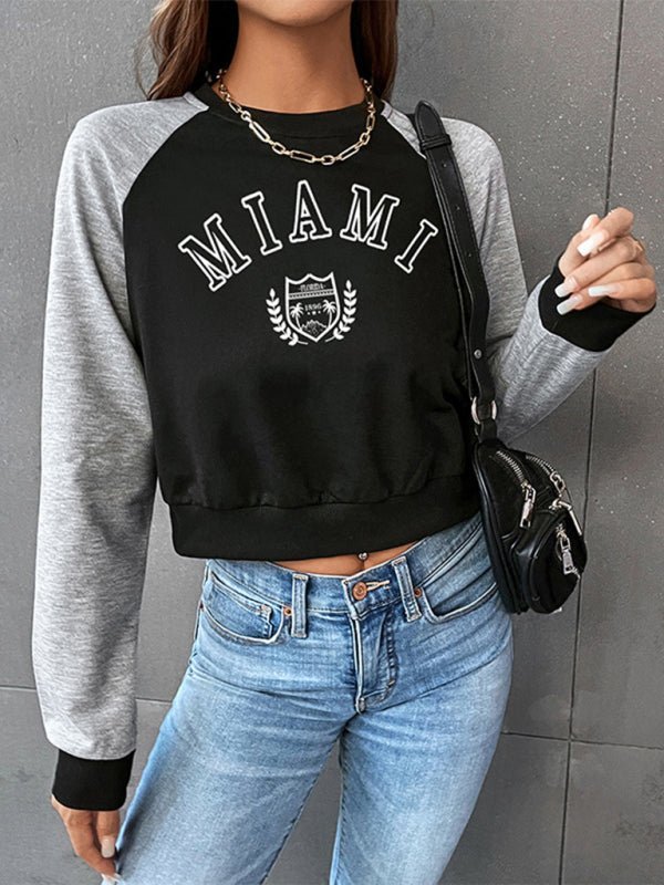 Levoire | Femmes Sweatshirt Raglan Découpé à Manches Longues